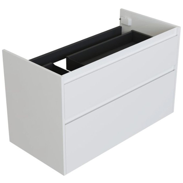 Тумба под раковину Aquanet Nova Lite 2.0 100 белый глянец 00346313 подвесная, левая