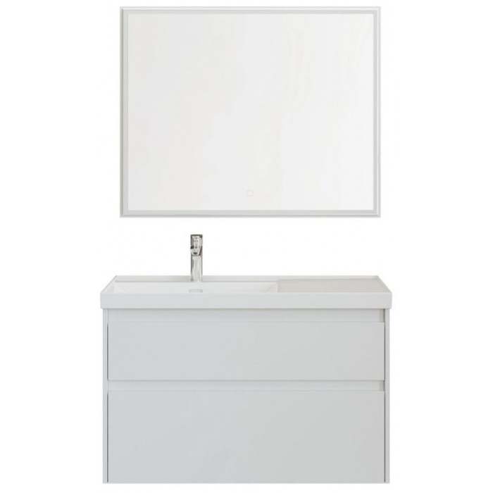Тумба под раковину Aquanet Nova Lite 2.0 100 белый глянец 00346313 подвесная, левая