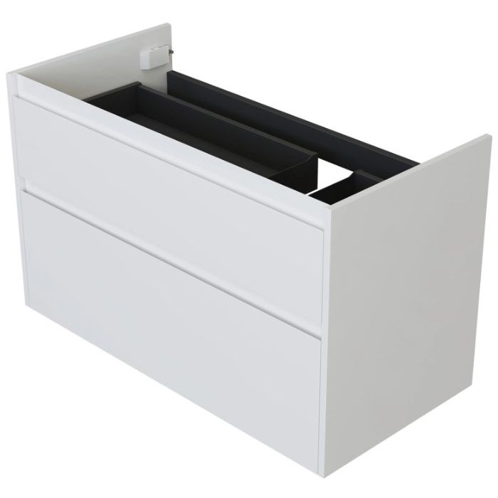 Тумба под раковину Aquanet Nova Lite 2.0 100 белый глянец 00346312 подвесная, правая