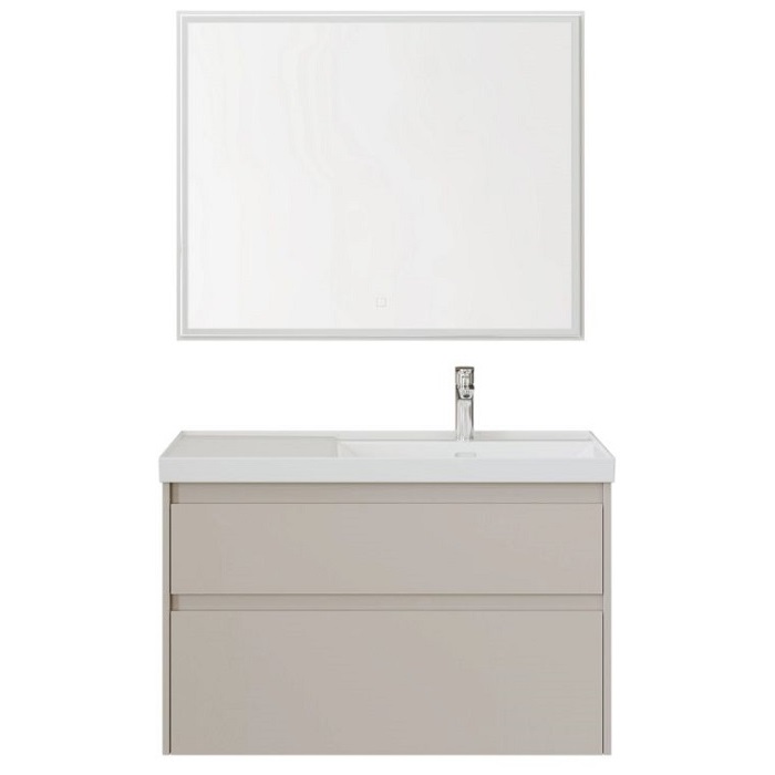Тумба под раковину Aquanet Nova Lite 2.0 90 бежевая эмаль 00346324 подвесная, правая
