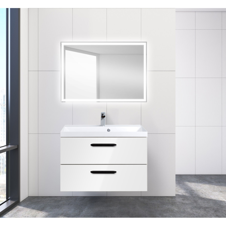 Тумба под раковину BelBagno Aurora 90 AURORA-900-2C-SO-BL подвесная Bianco Lucido