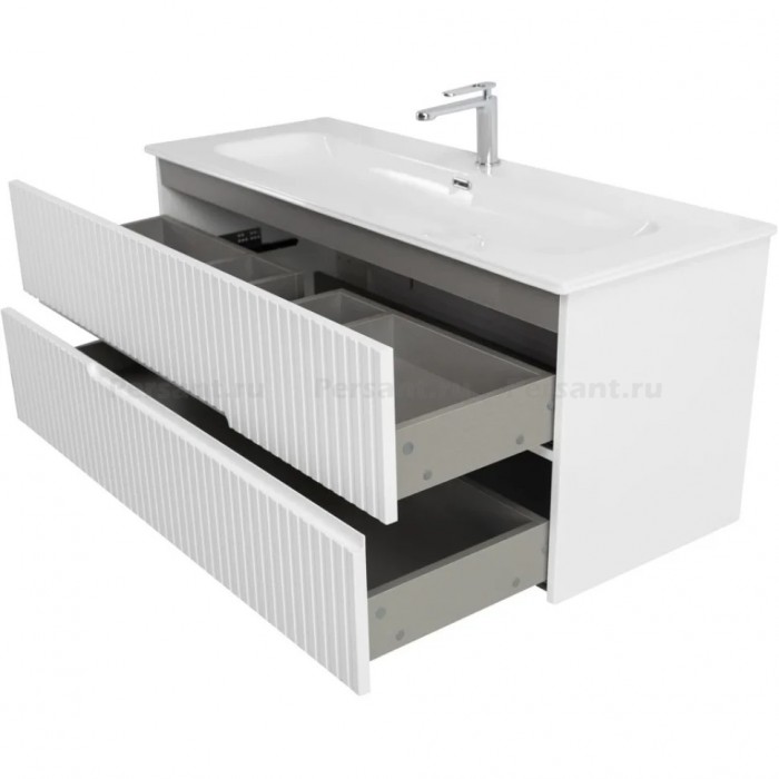 Тумба под раковину Cezares Duet-N 120 подвесная белая матовая Bianco opaco DUET-N-1200-2C-SO-BO