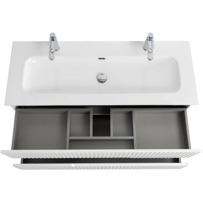 Тумба под раковину Cezares Duet-N 120 подвесная Bianco lucido DUET-N-1200-2C-SO-BL