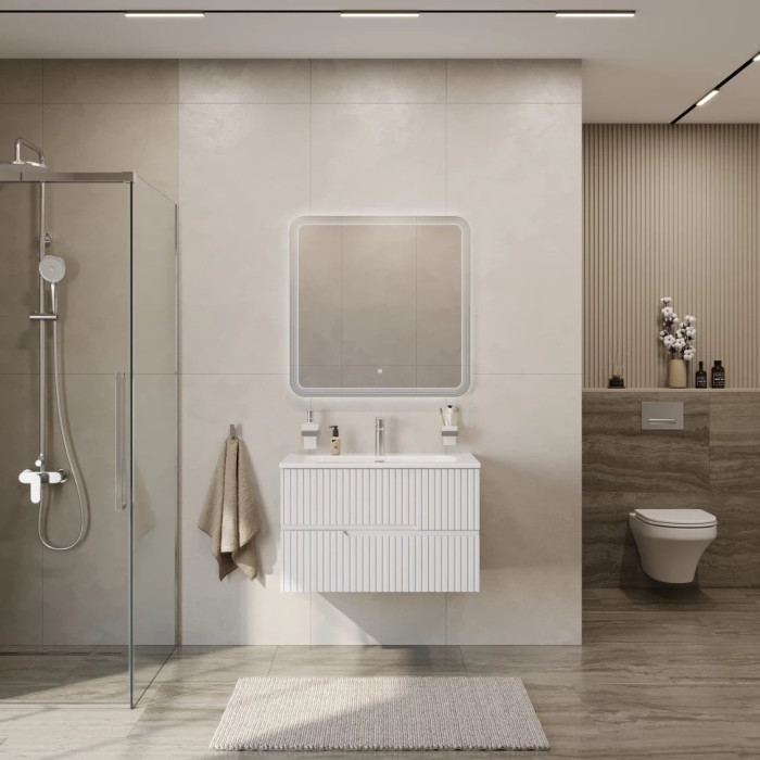 Тумба под раковину Cezares Duet-N 80 подвесная Bianco lucido DUET-N-800-2C-SO-BL