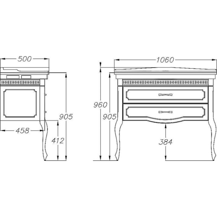 Комплект мебели для ванной Opadiris Фреско 105 00-00003804+Z0000001821+00-00003814+4640021063583 Светлый орех с темной патиной