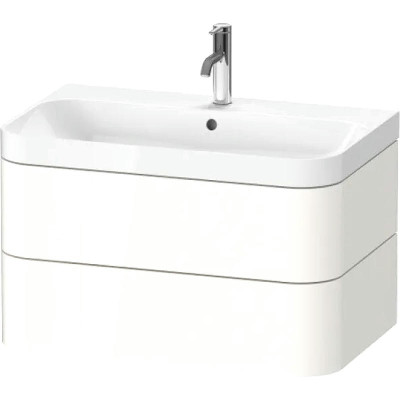 Тумба с раковиной Duravit Happy D 2 Plus 78 HP4347O2222 подвесная Белая глянцевая