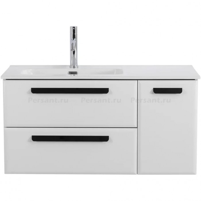 Тумба под раковину Cezares Eco 100 L подвесная Bianco lucido ECO-CER-N-1000-2C-1A-SO-BL-L