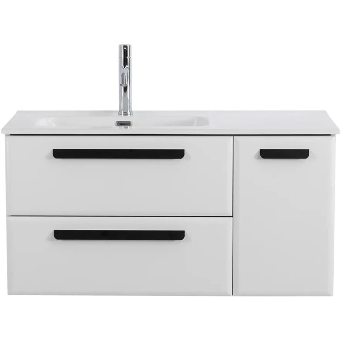 Тумба под раковину Cezares Eco 100 L подвесная Bianco lucido ECO-CER-N-1000-2C-1A-SO-BL-L