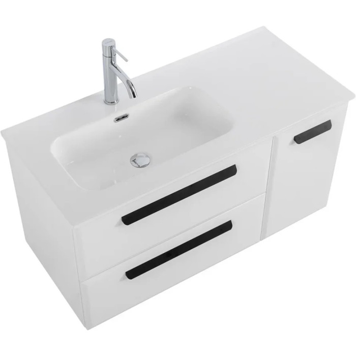 Тумба под раковину Cezares Eco 100 L подвесная Bianco lucido ECO-CER-N-1000-2C-1A-SO-BL-L