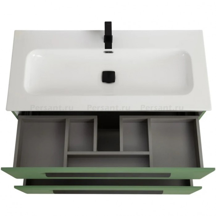 Тумба под раковину Cezares Eco 100 подвесная, фисташковый soft-touch ECO-CER-N-1000-2C-SO-PS-P
