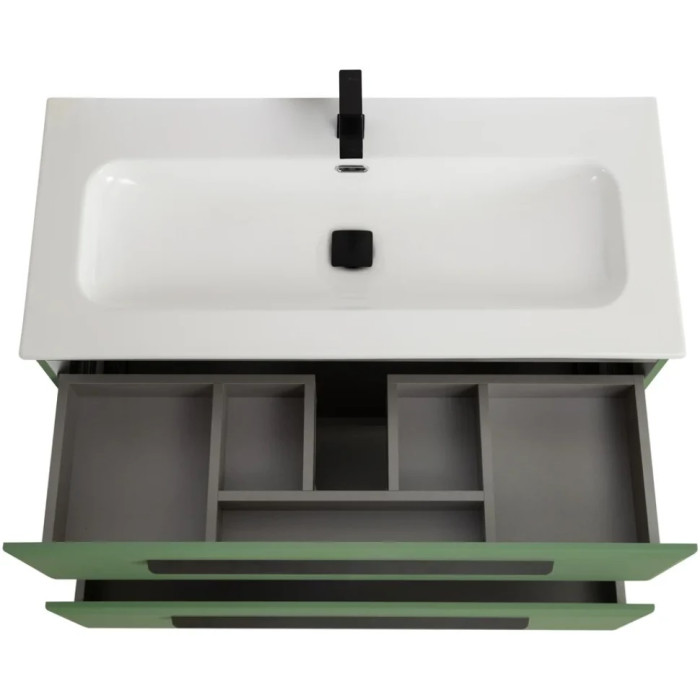 Тумба под раковину Cezares Eco 100 подвесная, фисташковый soft-touch ECO-CER-N-1000-2C-SO-PS-P
