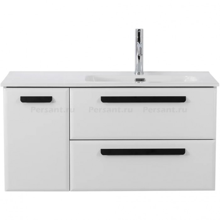 Тумба под раковину Cezares Eco 100 R подвесная Bianco lucido ECO-CER-N-1000-2C-1A-SO-BL-R