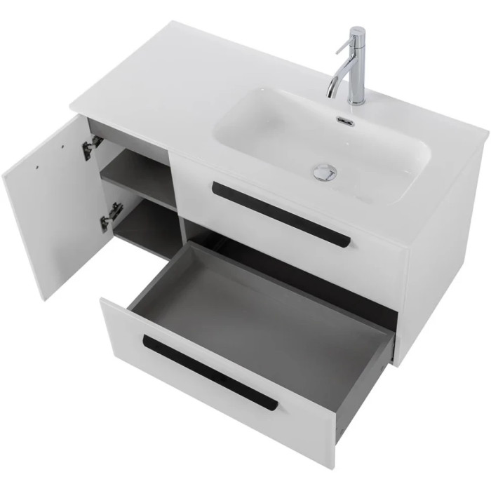 Тумба под раковину Cezares Eco 100 R подвесная Bianco lucido ECO-CER-N-1000-2C-1A-SO-BL-R