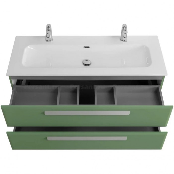 Тумба под раковину Cezares Eco 120 подвесная, фисташковый soft-touch ECO-CER-N-1200-2C-SO-PS-P
