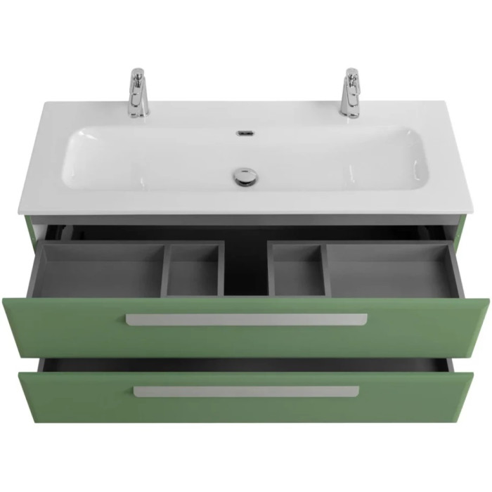 Тумба под раковину Cezares Eco 120 подвесная, фисташковый soft-touch ECO-CER-N-1200-2C-SO-PS-P