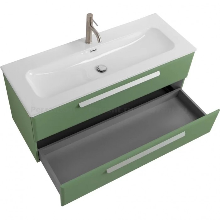 Тумба под раковину Cezares Eco 120 подвесная, фисташковый soft-touch ECO-CER-N-1200-2C-SO-PS-P