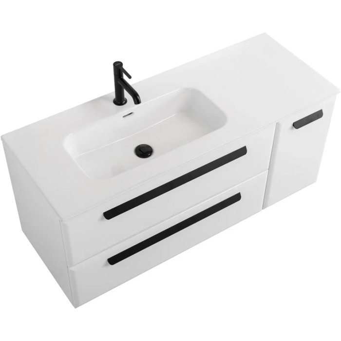 Тумба под раковину Cezares Eco 120 L подвесная Bianco lucido ECO-CER-N-1200-2C-1A-SO-BL-L