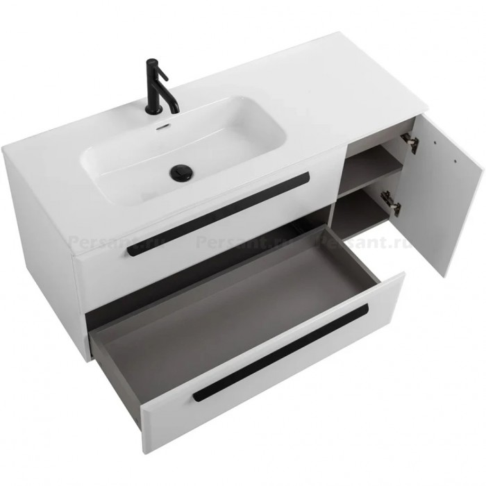 Тумба под раковину Cezares Eco 120 L подвесная Bianco lucido ECO-CER-N-1200-2C-1A-SO-BL-L