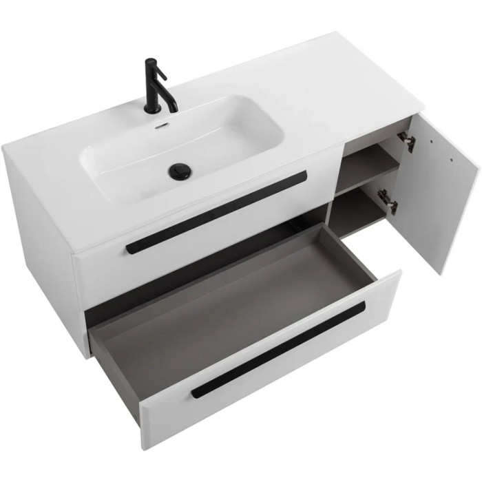 Тумба под раковину Cezares Eco 120 L подвесная Bianco lucido ECO-CER-N-1200-2C-1A-SO-BL-L