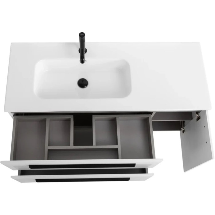 Тумба под раковину Cezares Eco 120 L подвесная Bianco lucido ECO-CER-N-1200-2C-1A-SO-BL-L
