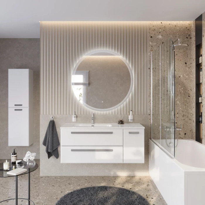 Тумба под раковину Cezares Eco 120 L подвесная Bianco lucido ECO-CER-N-1200-2C-1A-SO-BL-L