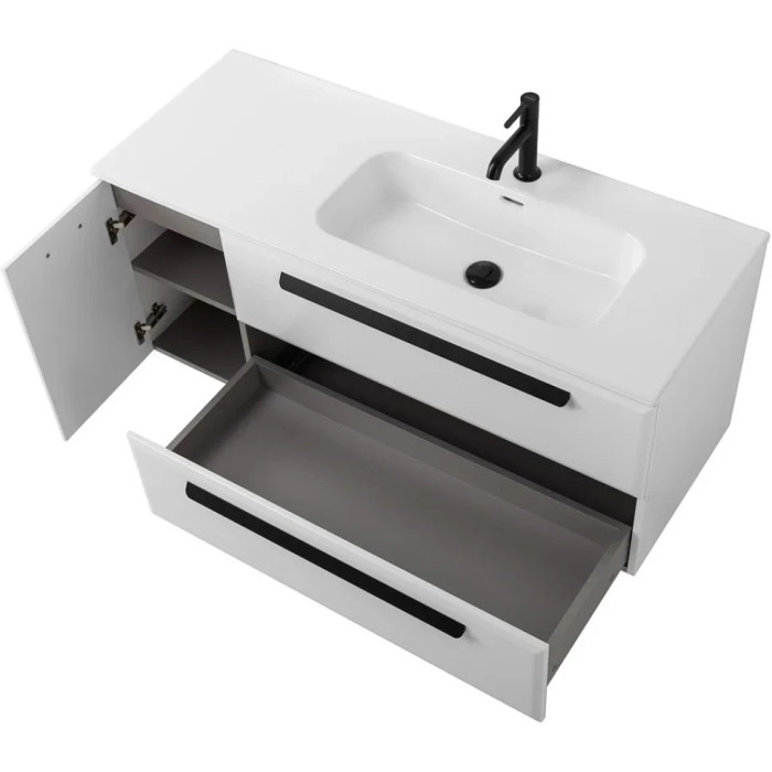 Тумба под раковину Cezares Eco 120 R подвесная Bianco lucido ECO-CER-N-1200-2C-1A-SO-BL-R