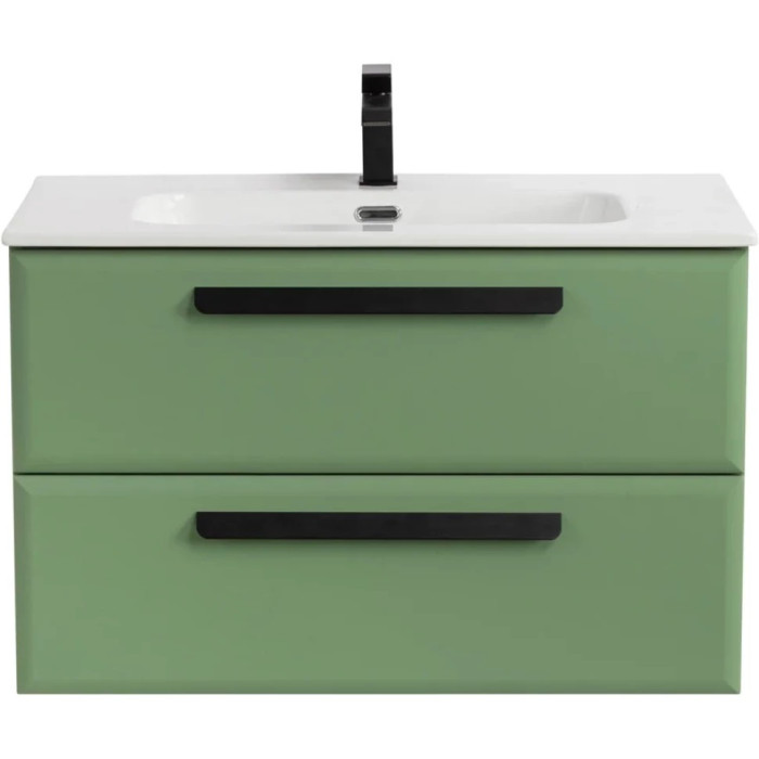 Тумба под раковину Cezares Eco 80 подвесная, фисташковый soft-touch ECO-CER-N-800-2C-SO-PS-P