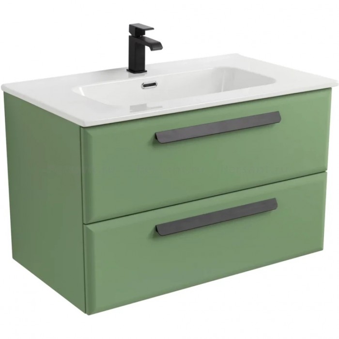 Тумба под раковину Cezares Eco 80 подвесная, фисташковый soft-touch ECO-CER-N-800-2C-SO-PS-P