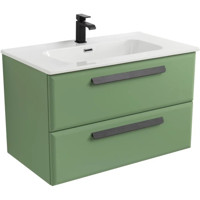 Тумба под раковину Cezares Eco 80 подвесная, фисташковый soft-touch ECO-CER-N-800-2C-SO-PS-P