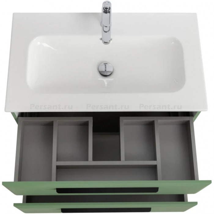 Тумба под раковину Cezares Eco 80 подвесная, фисташковый soft-touch ECO-CER-N-800-2C-SO-PS-P