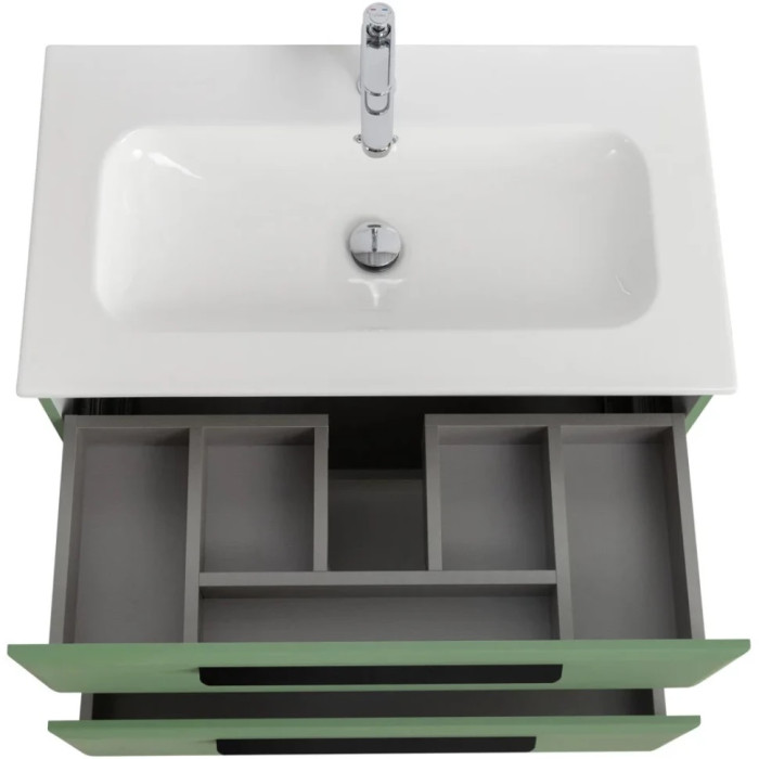 Тумба под раковину Cezares Eco 80 подвесная, фисташковый soft-touch ECO-CER-N-800-2C-SO-PS-P