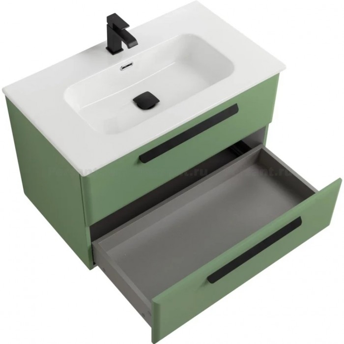 Тумба под раковину Cezares Eco 80 подвесная, фисташковый soft-touch ECO-CER-N-800-2C-SO-PS-P