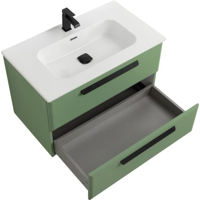 Тумба под раковину Cezares Eco 80 подвесная, фисташковый soft-touch ECO-CER-N-800-2C-SO-PS-P