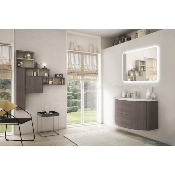 Тумба под раковину Cezares Eden 121 54408 подвесная Rovere Scuro Soft темное дерево