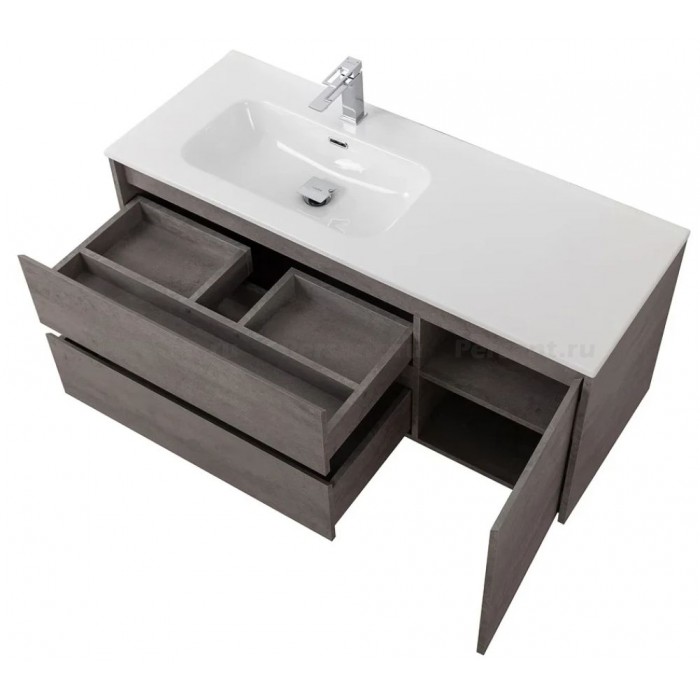 Тумба под раковину BelBagno Kraft 120 KRAFT-1200-2C-1A-SO-CG-L подвесная Cemento Grigio