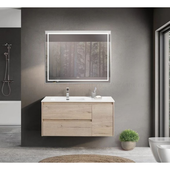 Тумба под раковину BelBagno Kraft 100 KRAFT-1000-2C-1A-SO-RGB-L подвесная Rovere Galifax Bianco