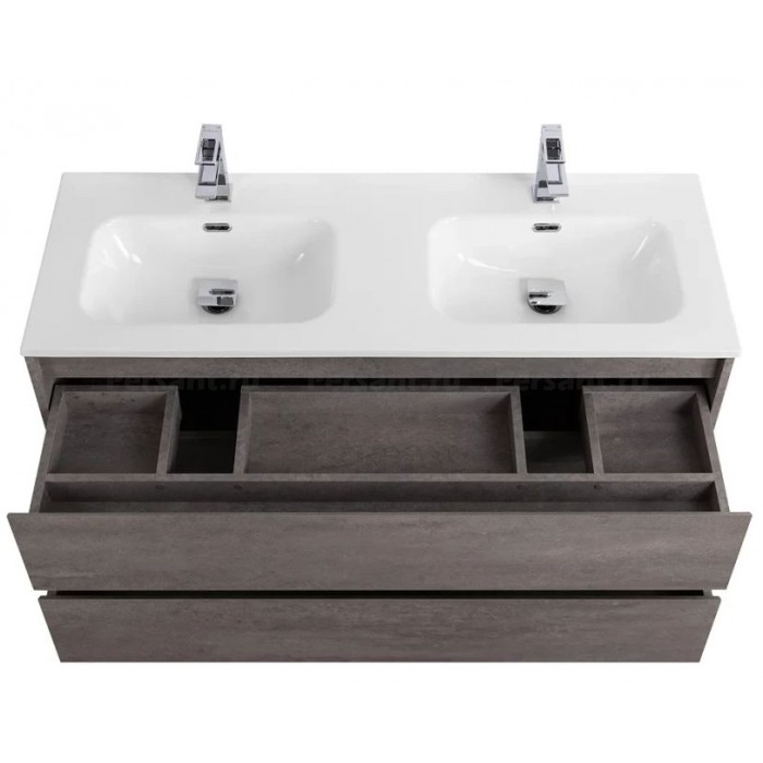 Тумба под раковину с двумя чашами BelBagno Kraft 120 KRAFT-1200-2C-SO-2-CG подвесная Cemento Grigio