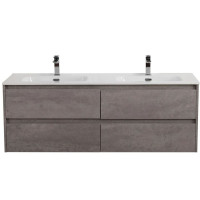 Тумба под раковину с двумя чашами BelBagno Kraft 140 KRAFT-1400-4C-SO-2-CG подвесная Cemento Grigio