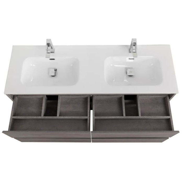 Тумба под раковину с двумя чашами BelBagno Kraft 120 KRAFT-1200-4C-SO-2-CG подвесная Cemento Grigio