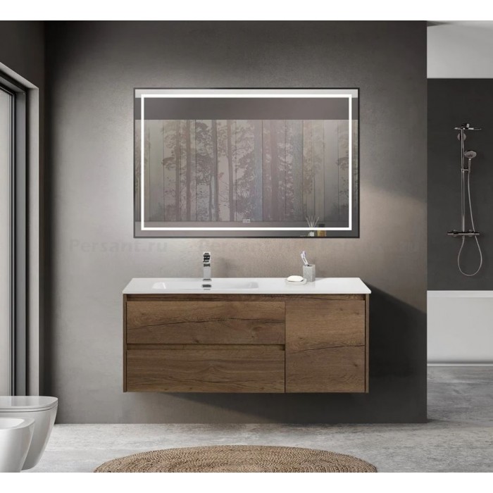 Тумба под раковину BelBagno Kraft 120 KRAFT-1200-2C-1A-SO-RT-L подвесная Rovere Tabacco