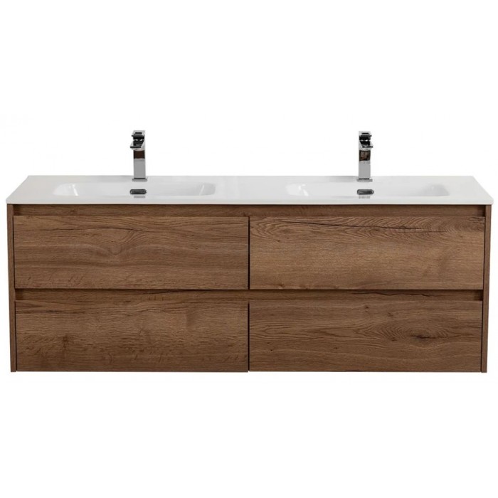 Тумба под раковину с двумя чашами BelBagno Kraft 120 KRAFT-1200-4C-SO-2-RT подвесная Rovere Tabacco