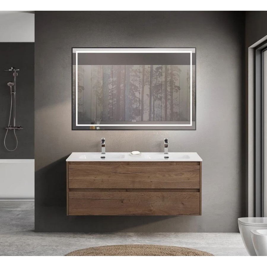 Тумба под раковину с двумя чашами BelBagno Kraft 120 KRAFT-1200-2C-SO-2-RT подвесная Rovere Tabacco