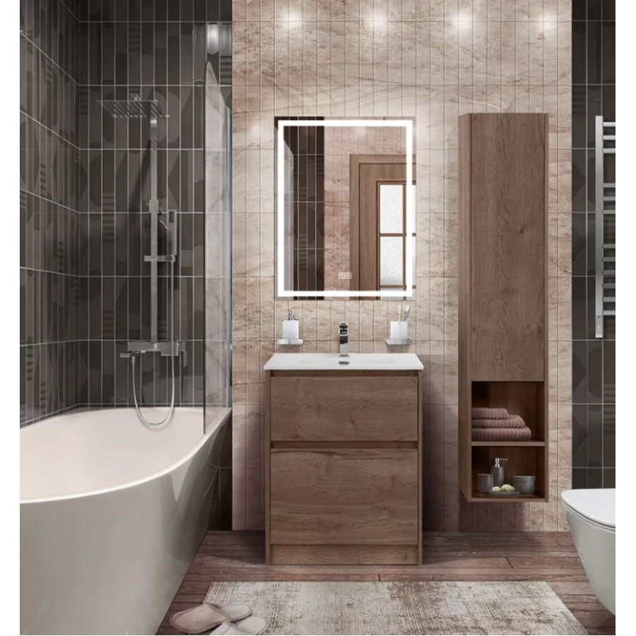 Тумба под раковину BelBagno Kraft 60 KRAFT-600-2C-PIA-RT напольная Rovere Tabacco