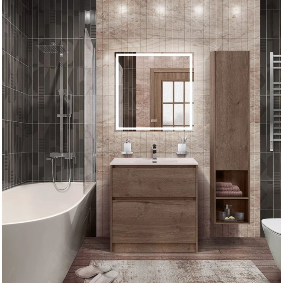 Тумба под раковину BelBagno Kraft 80 KRAFT-800-2C-PIA-RT напольная Rovere Tabacco