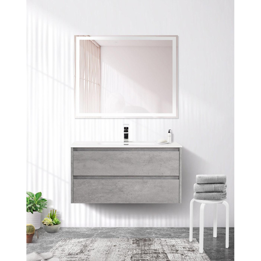 Тумба под раковину BelBagno Kraft 100 KRAFT-1000-2C-SO-CG подвесная Cemento Grigio