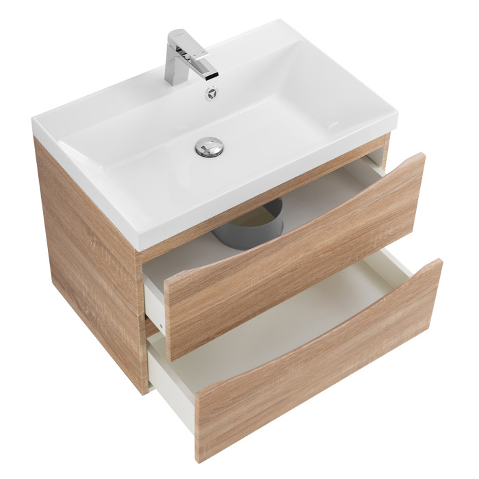 Тумба под раковину BelBagno Marino 60 MARINO-600-2C-SO-WO-P подвесная Rovere Bianco