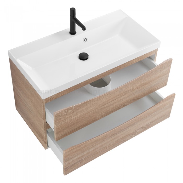 Тумба под раковину BelBagno Marino 90 MARINO-900-2C-SO-WO-P подвесная Rovere Bianco