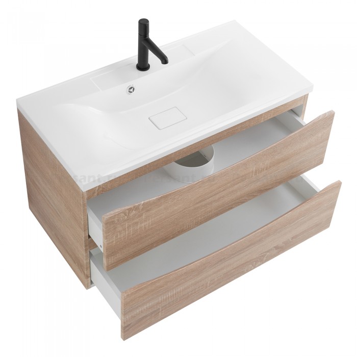 Тумба под раковину BelBagno Marino 90 MARINO-900-2C-SO-WO-P подвесная Rovere Bianco