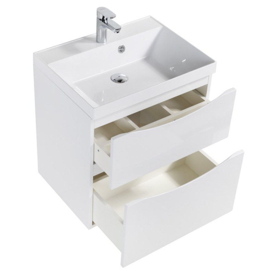 Тумба под раковину BelBagno Marino 60 MARINO-H60-600-2C-SO-BL-P подвесная Bianco Lucido