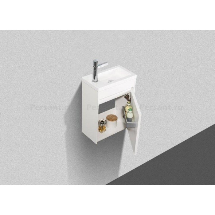 Тумба под раковину BelBagno Pietra Mini 40 PIETRA MINI-400-1A-SO-BL-R подвесная Bianco Lucido